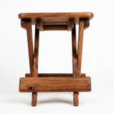 Red wood folding stool D-08