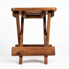 Red wood folding stool D-08
