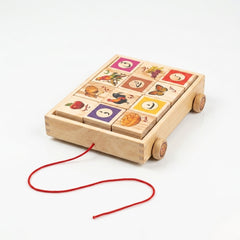 wooden pull along cart D-