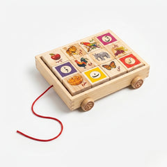 wooden pull along cart D-