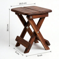 Red wood folding stool D-08
