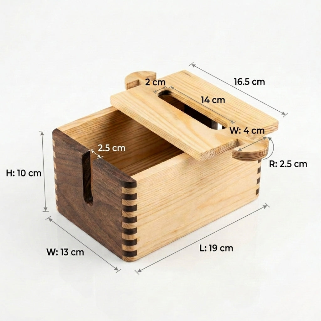 Wooden tissue box k-23