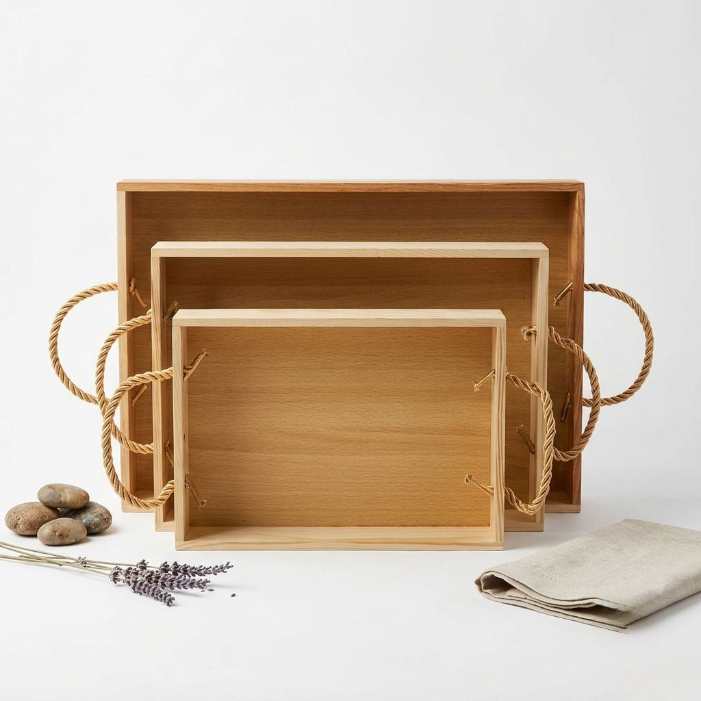 Tray-(Natural pine) Rectangle p-1