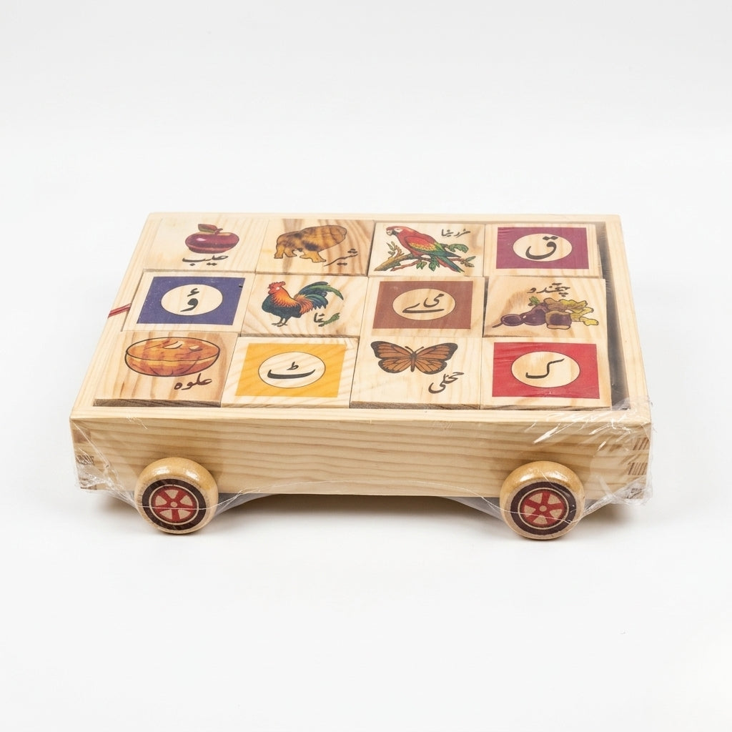wooden pull along cart D-