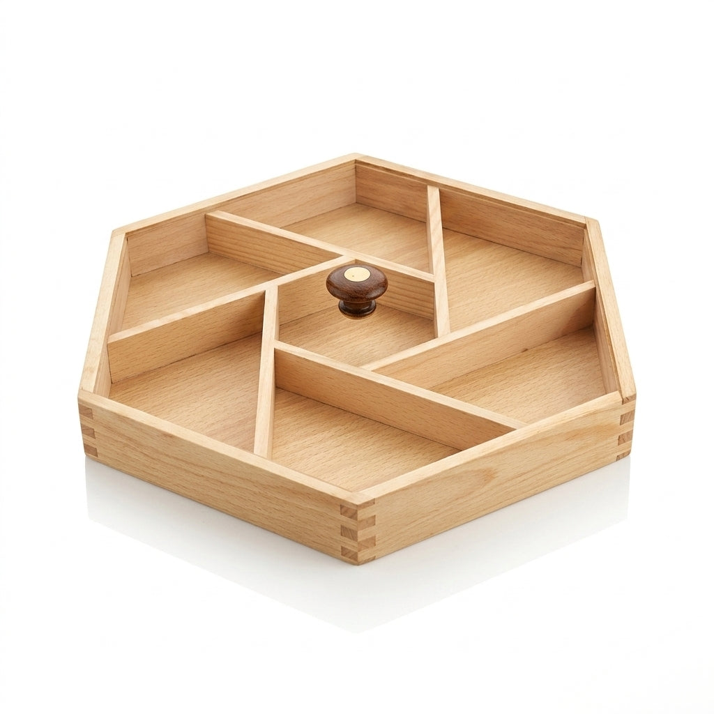Hexagon Dry fruit Tray large k-07