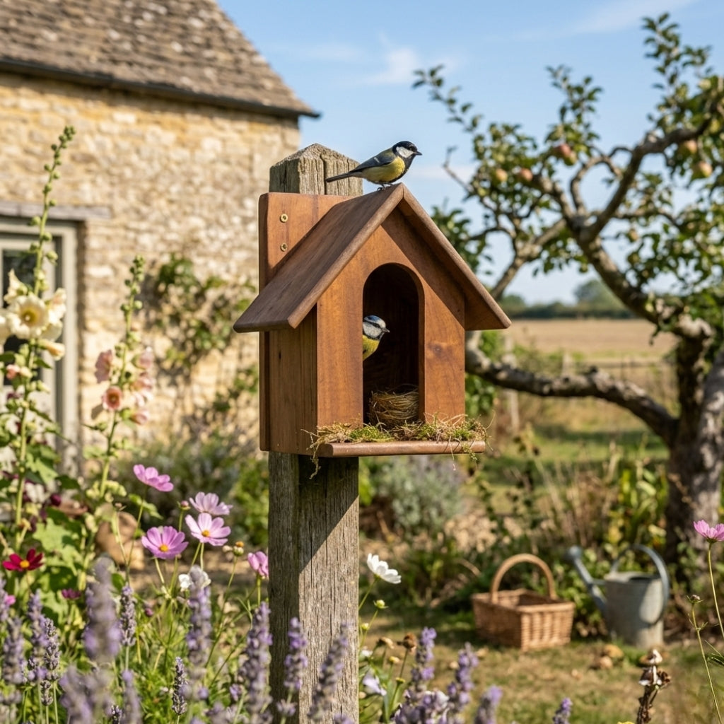 Red wood bird house D-11