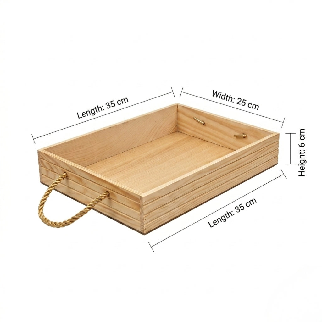Tray-(Natural pine) Rectangle p-1